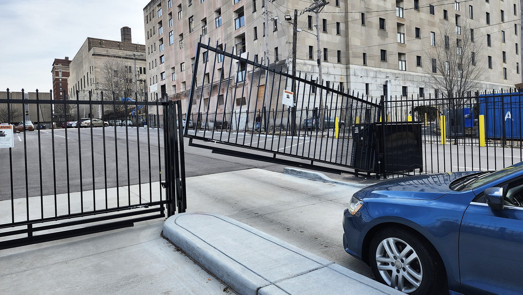 Solar-powered Access Control Gates Secure Parking Area - Springfield